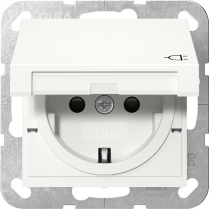 Gira Schutzkontaktsteckdose Typ F 16 Ampere 250 Volt mit Klappdeckel und