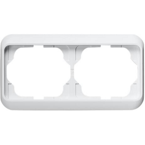 Busch-Jaeger Rahmen zweifach waagerecht Abdeckrahmen alpha Studioweiss hochglanz