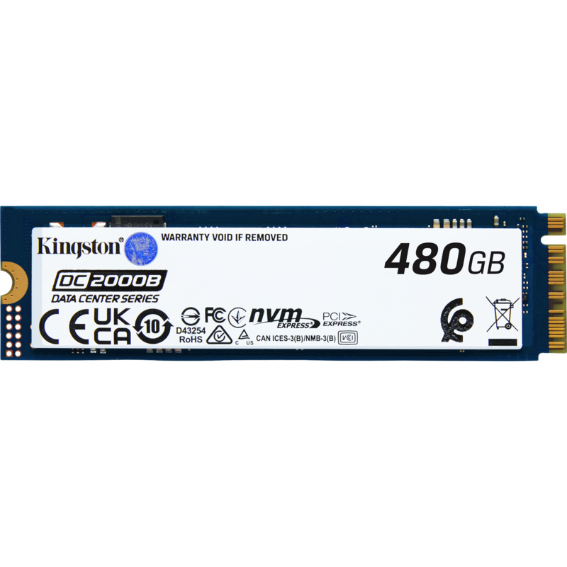 Kingston DC2000B 480 GB SSD, PCIe 4.0 x4, NVMe, M.2 2280