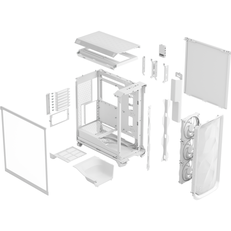 Fractal Design Meshify 3 Ambience Pro RGB Clear Tint Tower-Gehäuse, weiß