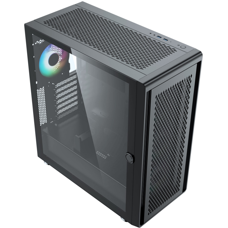Silentware Air 100 Tower-Gehäuse, schwarz, Tempered Glass
