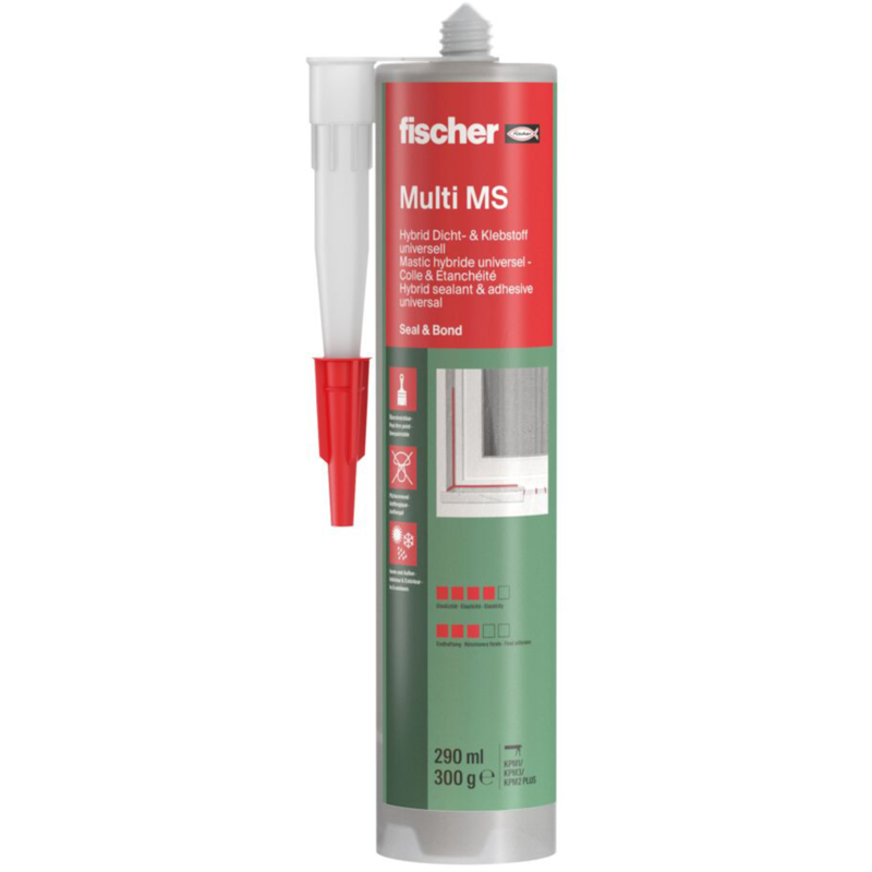 fischer Bauklebstoff Multi MS 290ml Dichtmasse, schwarz