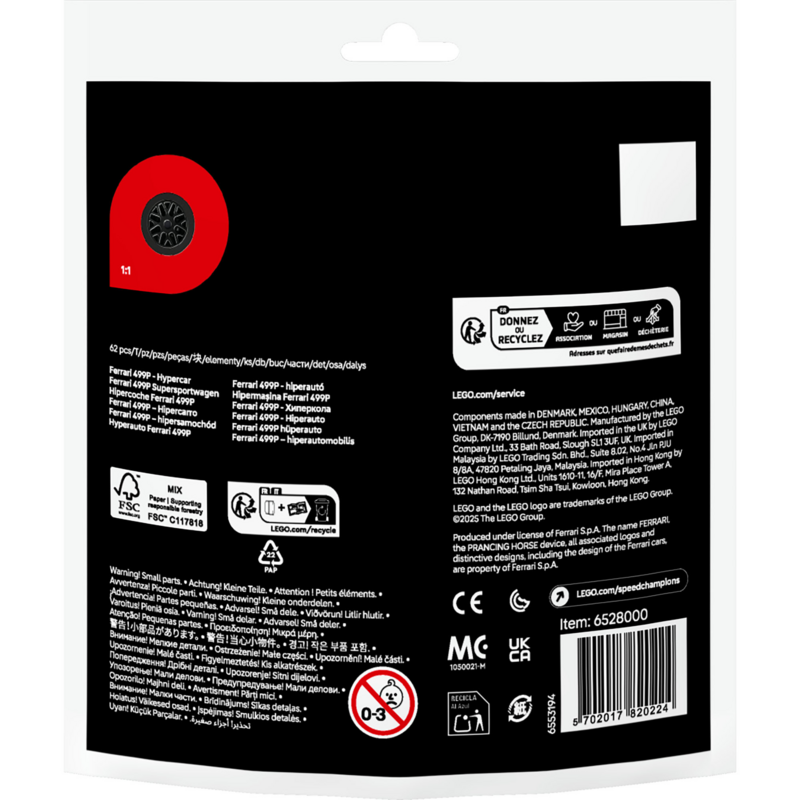 LEGO Speed Champions Ferrari 499P Supersportwagen Konstruktionsspielzeug