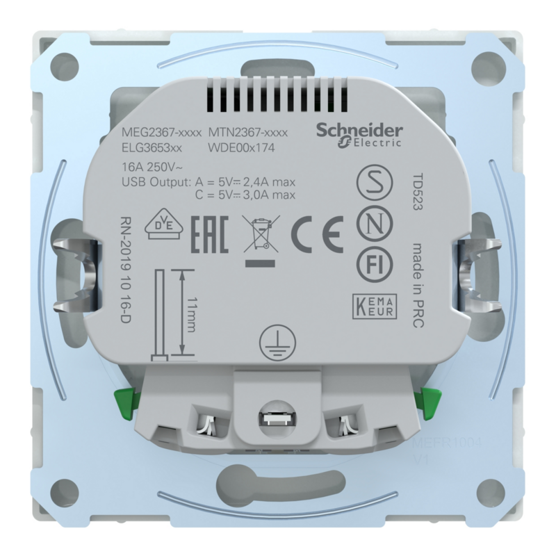 Merten Schutzkontakt Steckdose mit USB Ladegerät Typ MEG2367-6035, Unterputz, 16