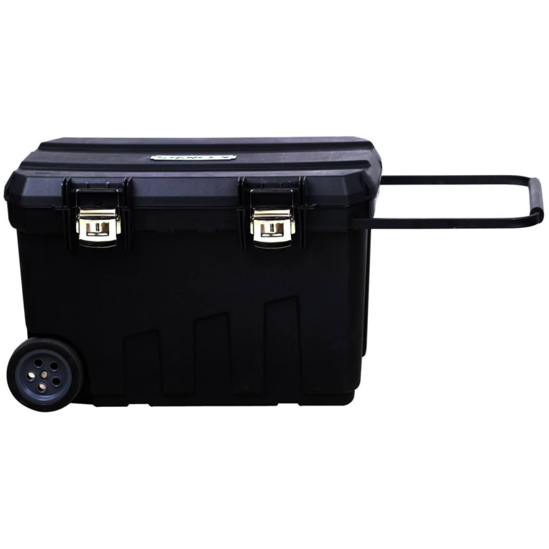 Stanley Mobile Montagebox, 90 Liter Werkzeugwagen, schwarz, mit Trolley-Griff