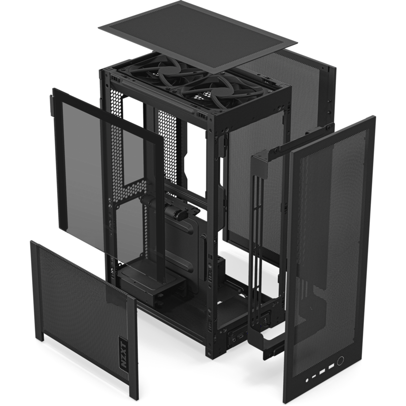 NZXT H2 Flow Tower-Gehäuse, schwarz, Tempered Glass