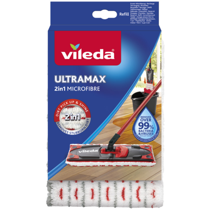 Vileda ULTRAMAX 2in1 Ersatz-Wischbezug, für Ultramax 2in1 Flachwischer