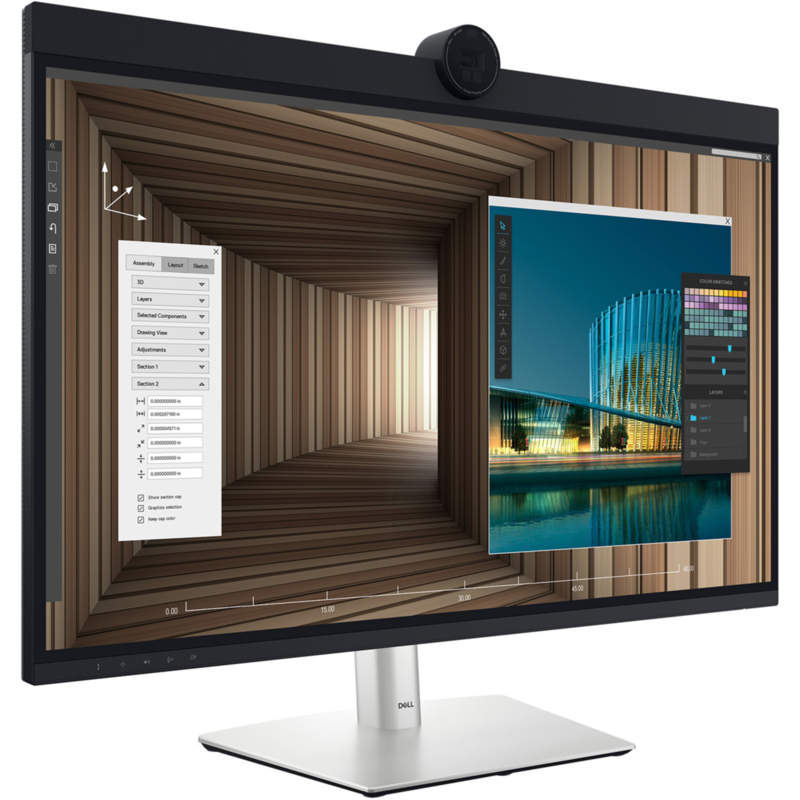 Dell UltraSharp U3224KBA LED-Monitor, schwarz/silber, 6K-Monitor, IPS-Black