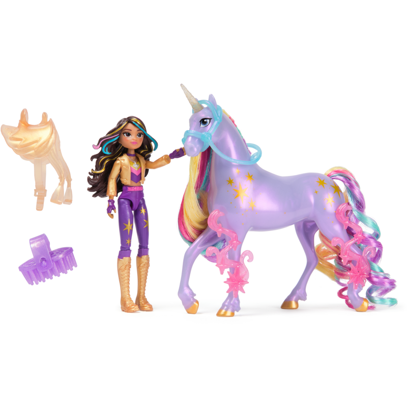 Spin Master Unicorn Academy - Sophia und Einhorn Wildstar Spielfigur, mit echter