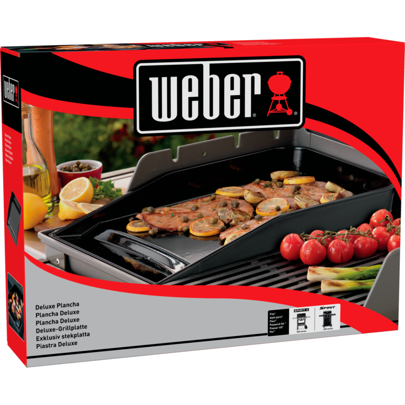 Weber Deluxe-Grillplatte 7579, für Spirit 300 / Spirit II 300, schwarz, Gebraucht