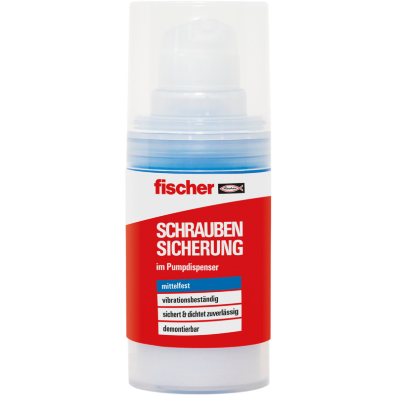 fischer GOW Schraubensicherung, 15g Sicherung, blau, im Pumpdispenser