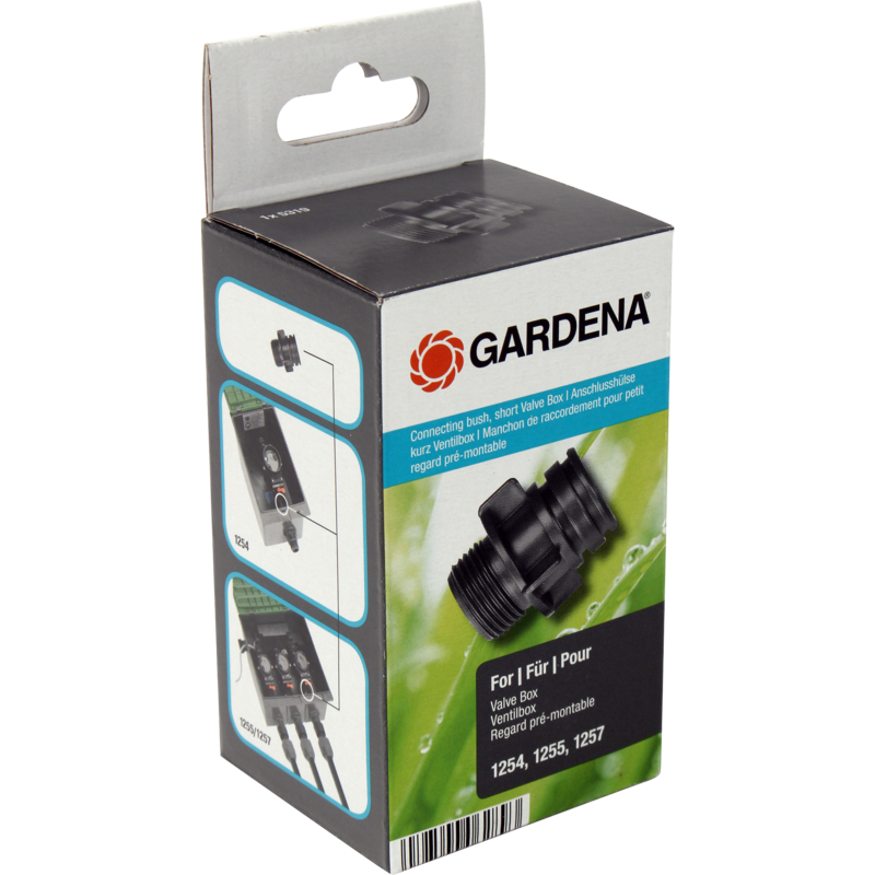 GARDENA Anschlusshülse kurz, für Ventilbox Verbindung, grau