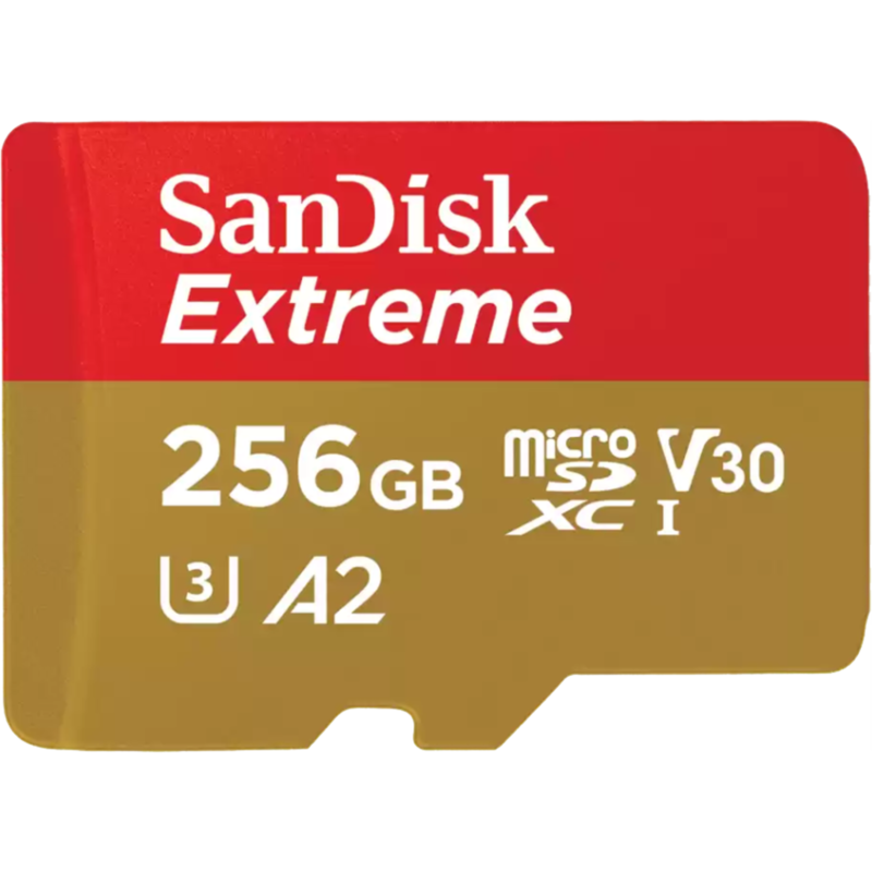 SanDisk Extreme 256 GB microSDXC Speicherkarte, UHS-I U3, Class 10, V30, A2