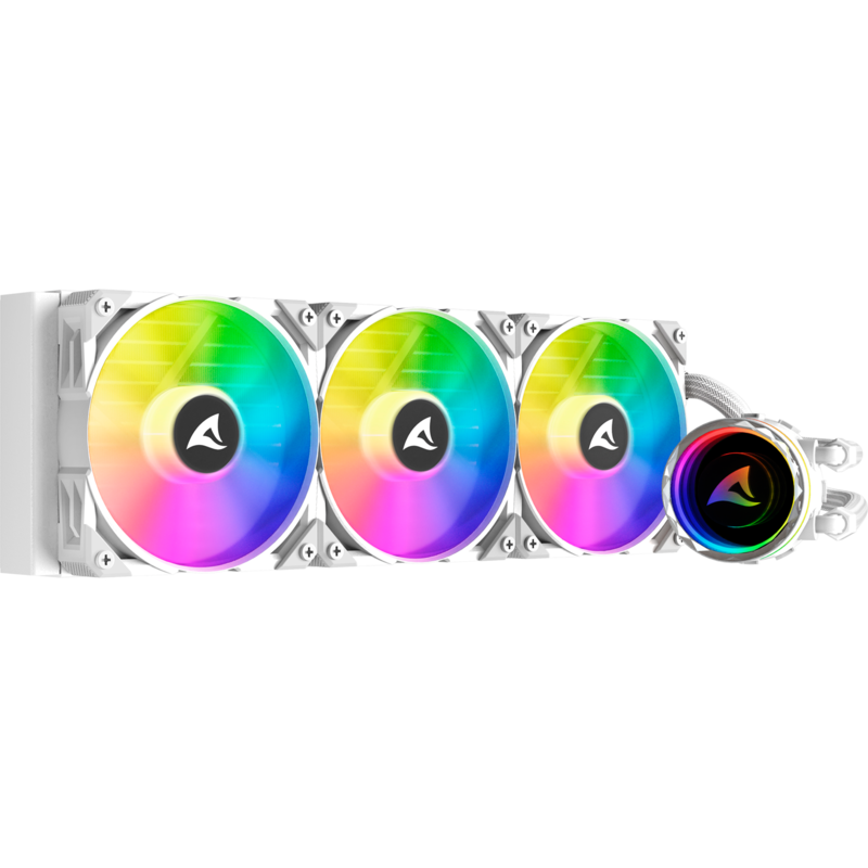 Sharkoon S90 RGB White AIO 360mm Wasserkühlung, weiß