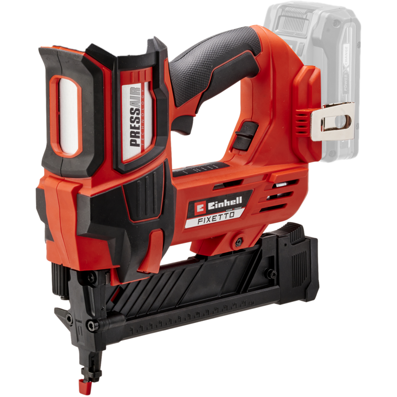 EINHELL Professional Akku-Nagler FIXETTO 18/50 N - Solo, 18Volt, rot/schwarz