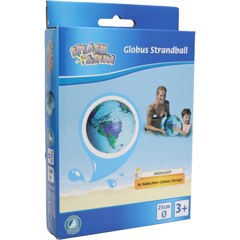 Splash & Fun Strandball Globus 25 Zentimeter Ball