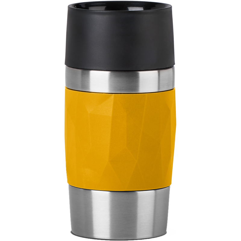 Emsa TRAVEL MUG Compact Thermobecher, gelb/edelstahl, 0,3 Liter, Drehverschluss