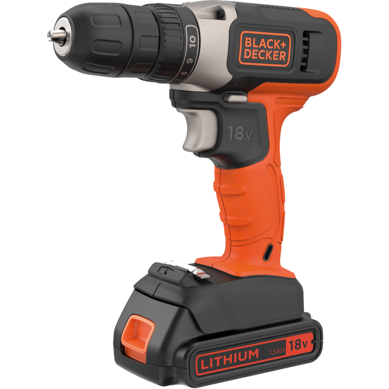 BLACK+DECKER Akku-Bohrschrauber BCD001C1, 18Volt, orange/schwarz, Li-Ionen Akku