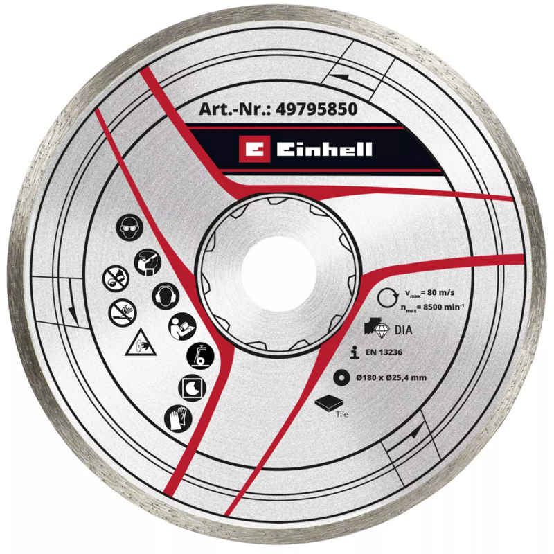 EINHELL Diamant-Trennscheibe, Ø 180 x 25,4 x 2,4mm, für Fliesenschneidmaschinen