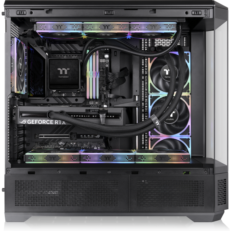 Thermaltake View 600 TG Black Big-Tower-Gehäuse, schwarz, Tempered Glass