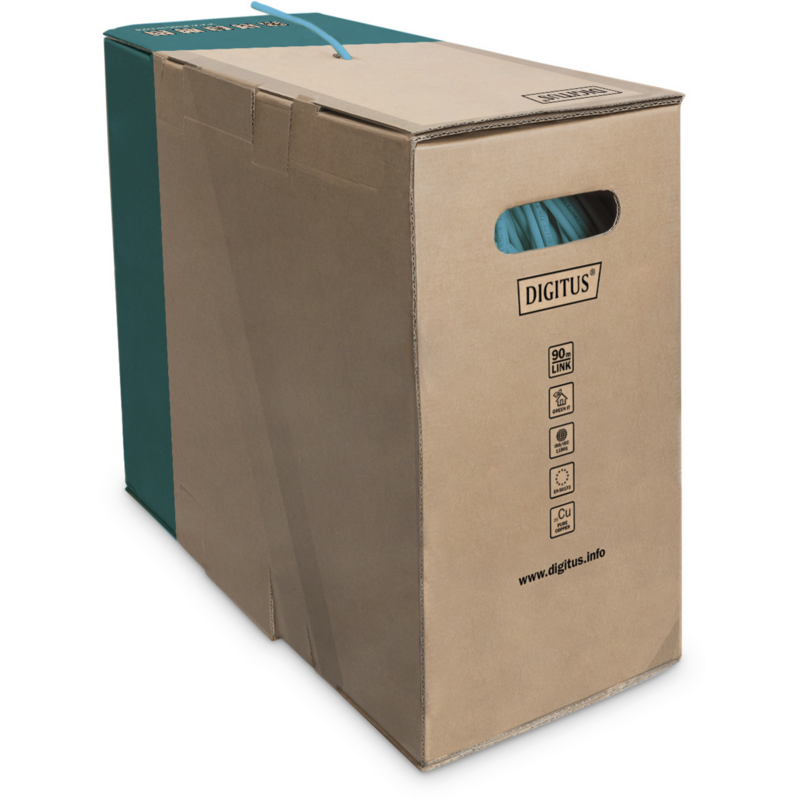 Digitus Professional Cat.6a U/FTP Verlegekabel simplex, Eca Kabel, blau, 100