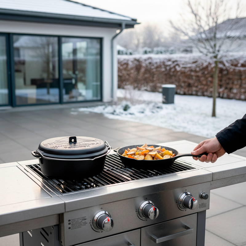 Petromax Feuerpfanne fp25 Essential Line, mit Stiel Pfanne, schwarz, Ø 25cm