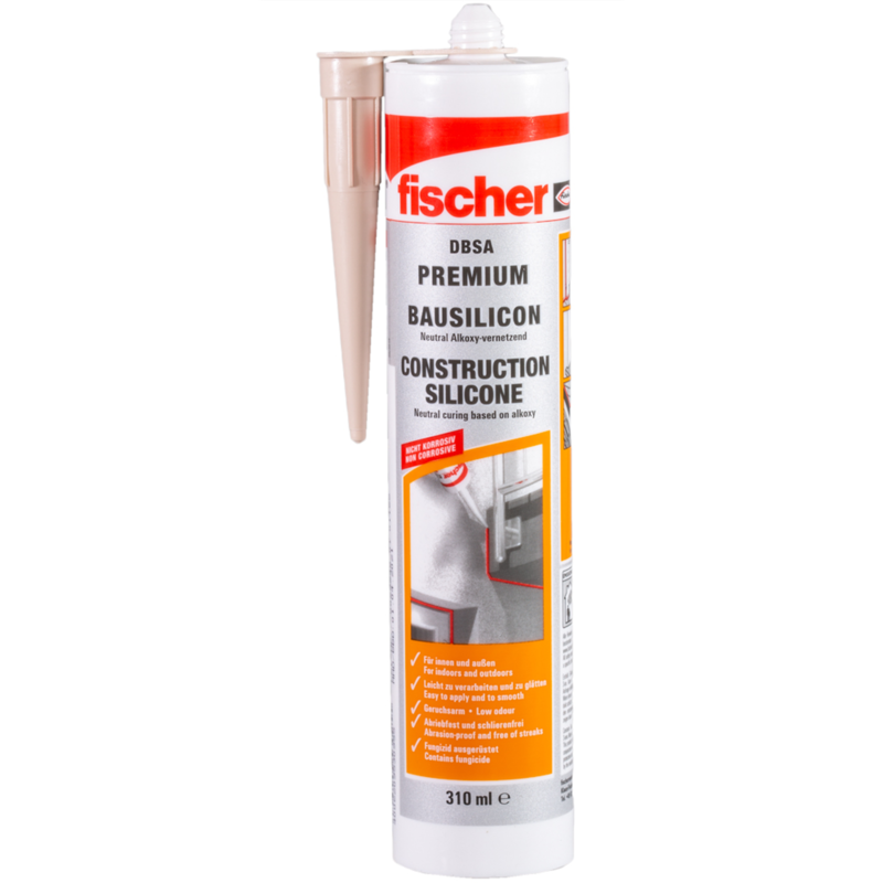 fischer Bausilicon DBSA GR 310ml betongrau Dichtmasse, RAL 7042