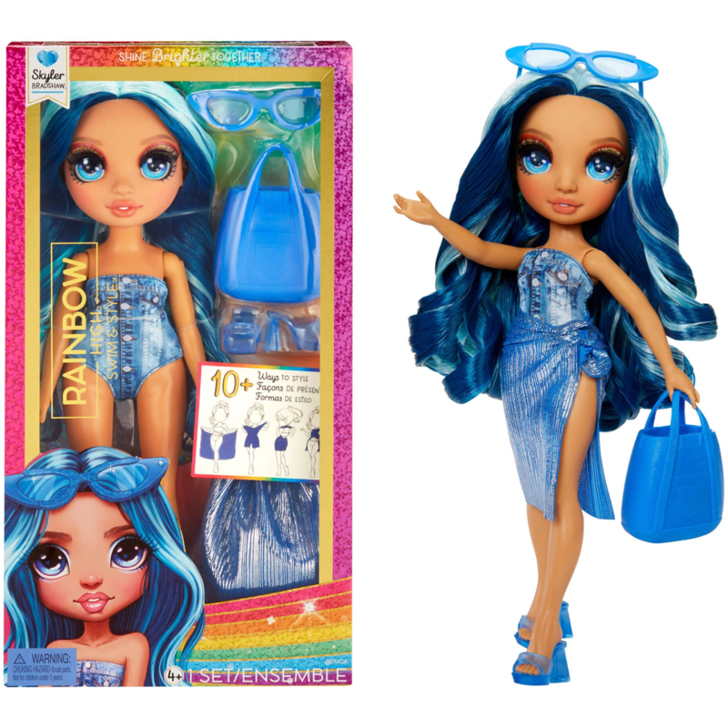 MGA Entertainment Rainbow High Swim & Style - Skyler (Blue) Puppe