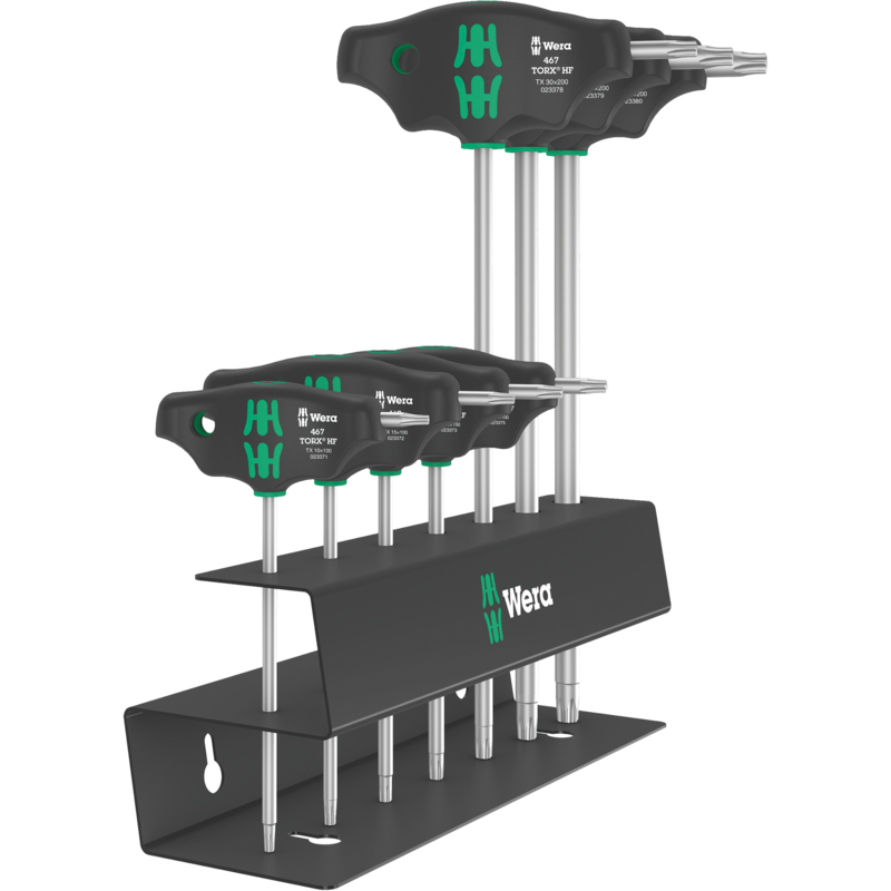 Wera 467/7 Sechsrund HF Set 2 Quergriff-Schraubendreher + Rack, 7-teilig