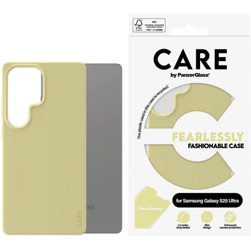 PanzerGlass Fearlessly Fashionable Case Handyhülle, gelb, Samsung Galaxy S25