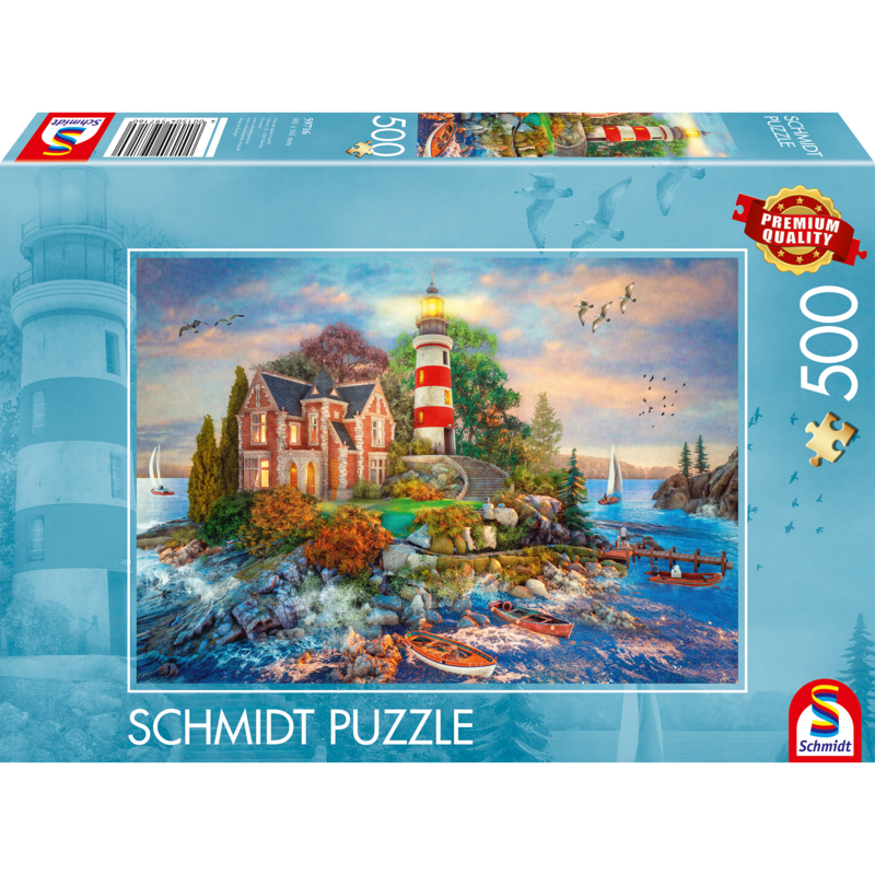 Schmidt Spiele Leuchtturm am Felsen Puzzle, 500 Teile