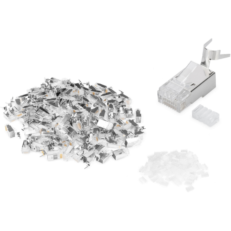 Digitus Modularstecker für Rundkabel, CAT 6A, geschirmt, 100 Stück Stecker