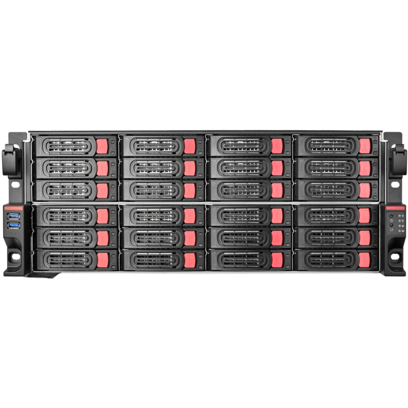 SilverStone SST-RM43-324-RS Rack, Server-Gehäuse, schwarz/rot, 4 Höheneinheiten