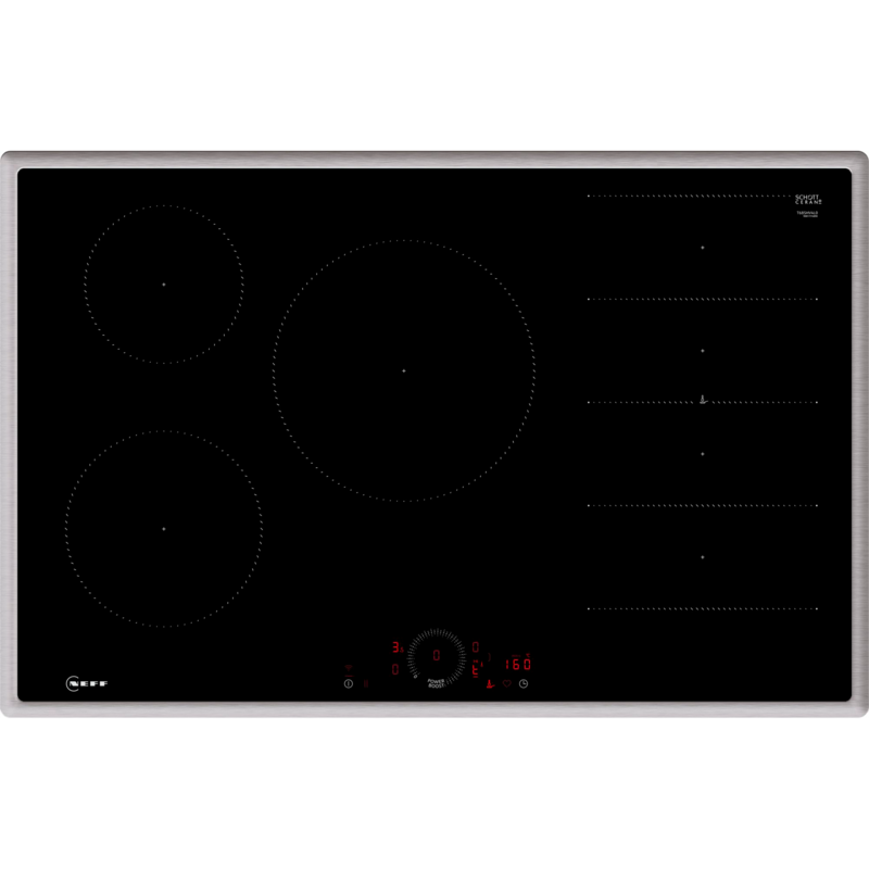 Neff T68SHV4L0 N 70 Autarkes Kochfeld, schwarz/edelstahl, 80 cm