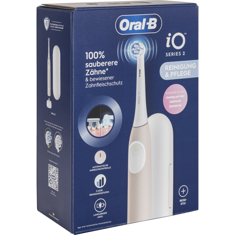 Braun Oral-B iO Series 2 mit Reiseetui Calm Pink Elektrische Zahnbürste