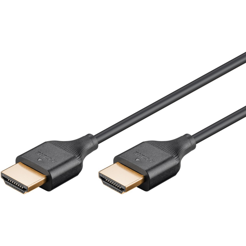 goobay Slim High-Speed-HDMI-Kabel mit Ethernet, 4K @ 60Hz, schwarz, 3 Meter