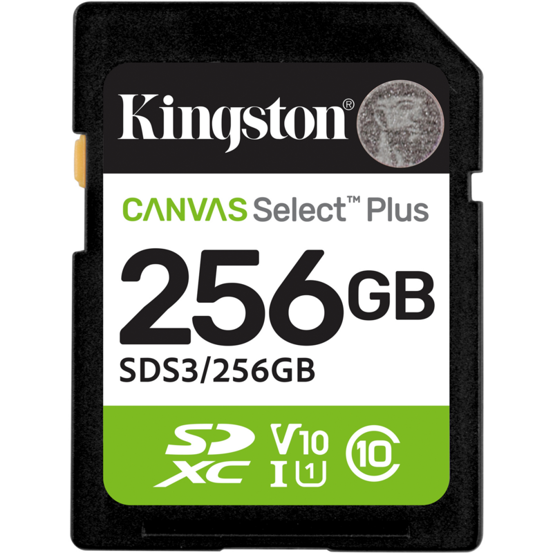Kingston Canvas Select Plus 256 GB SDXC Speicherkarte, UHS-I U1, Class 10, V10