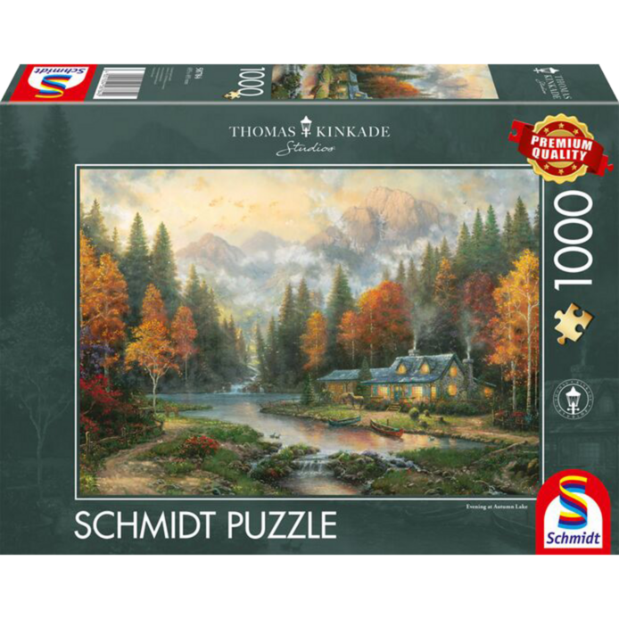 Schmidt Spiele Thomas Kinkade Studios: Herbstabend am See Puzzle, 1000 Teile
