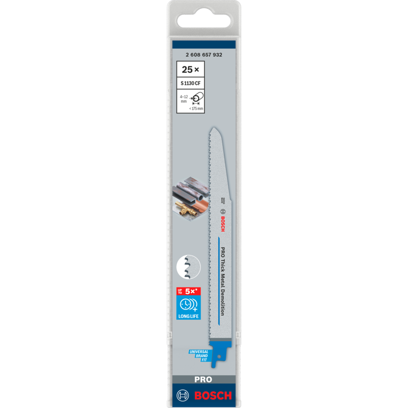 Bosch Professional PRO Thick Metal Demolition Säbelsägeblatt S 1130 CF, 25 Stück