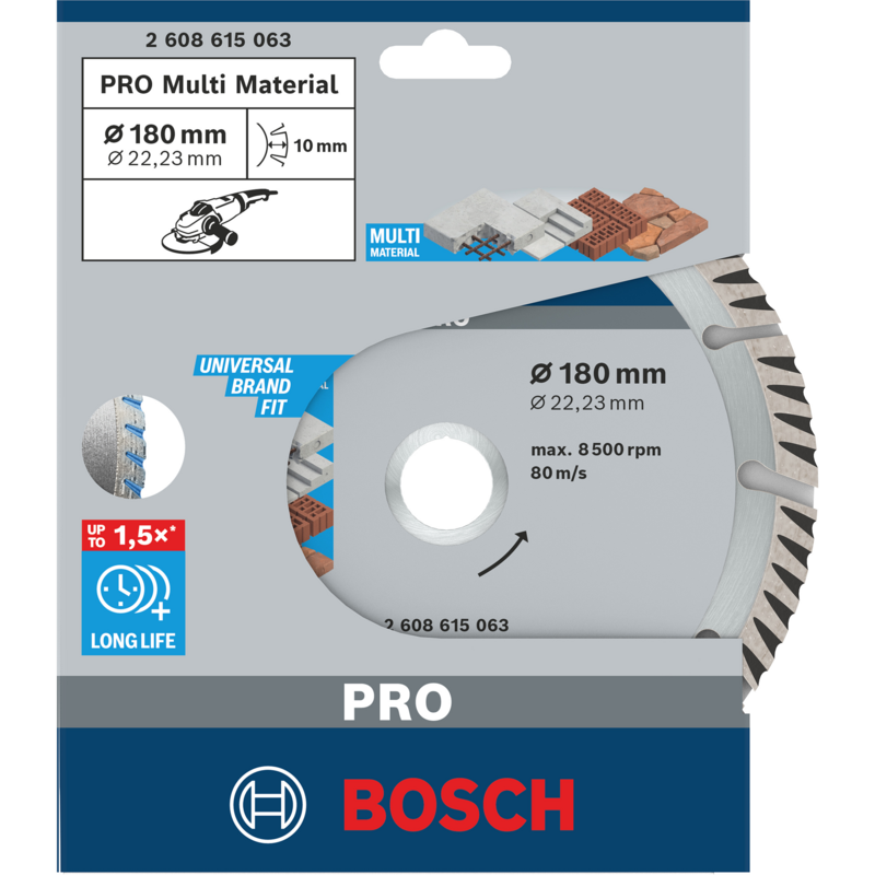 Bosch Professional PRO Multi Material Diamant-Trennscheibe, Ø 180mm, Bohrung