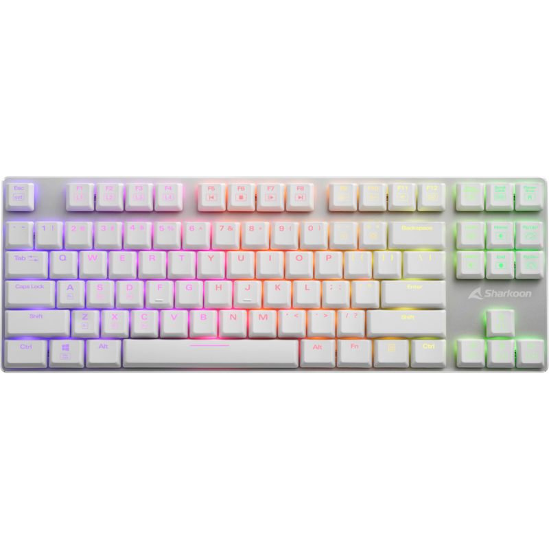 Sharkoon PureWriter TKL RGB Gaming-Tastatur, weiß, Gebraucht