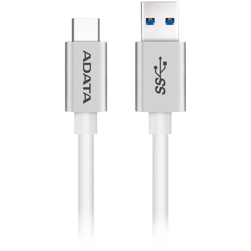 ADATA USB 3.2 Gen 1 Kabel, USB-A Stecker > USB-C Stecker silver, weiß/silber, 1