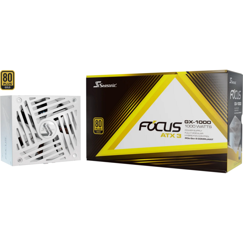 Seasonic FOCUS GX-1000 1000W ATX3.1 White Edition PC-Netzteil, weiß, 1x 12-Pin