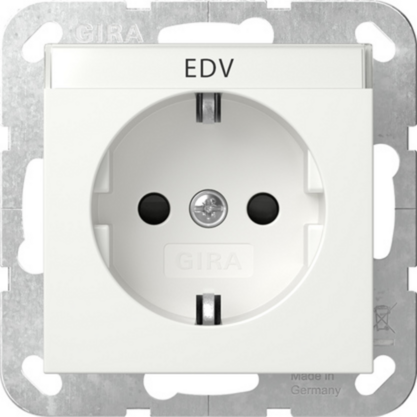 Gira Schutzkontaktsteckdose Typ F 16 Ampere 250 Volt mit Beschriftungsfeld und