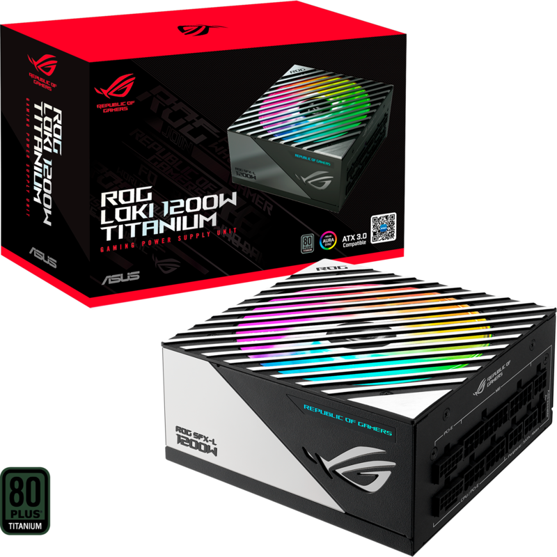 ASUS ROG Loki SFX-L 1200W Titanium PC-Netzteil, weiß, 1x 12VHPWR, 4x PCIe