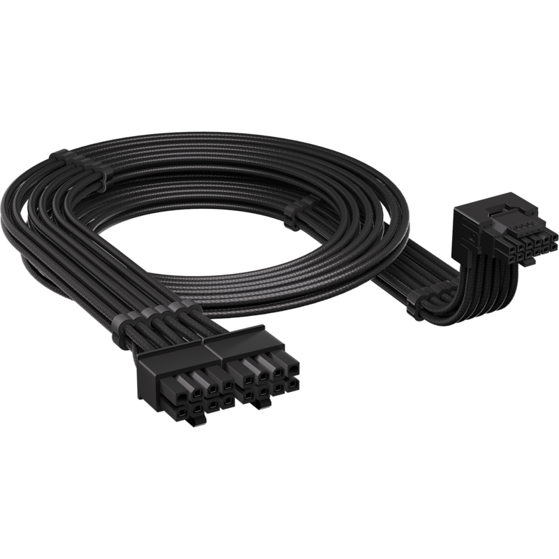 Corsair Typ 4 > 90°-12V-2x6-GPU-Stromkabel (Stil B) Kabel, schwarz, 65cm, Sense