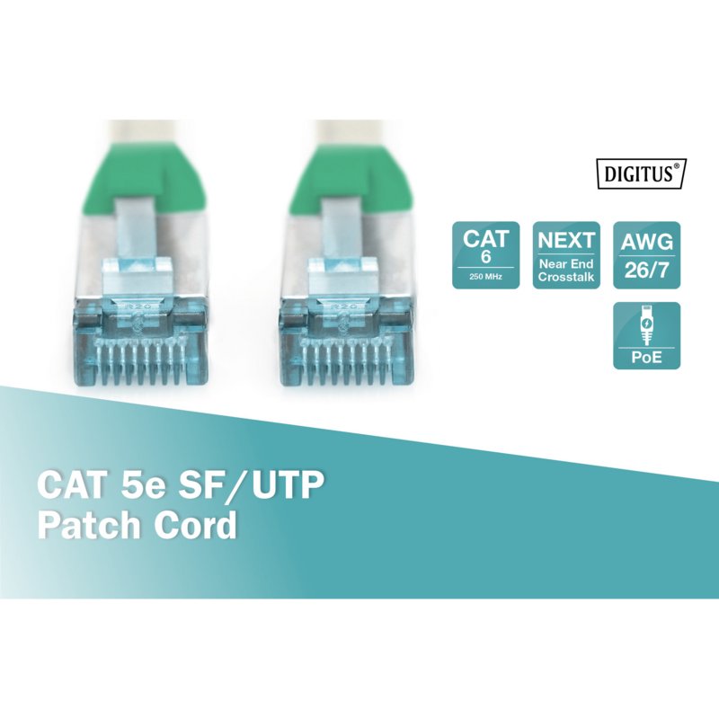Digitus Premium Cat.5e SF/UTP Crossover Patchkabel Kabel, grau, 2 Meter