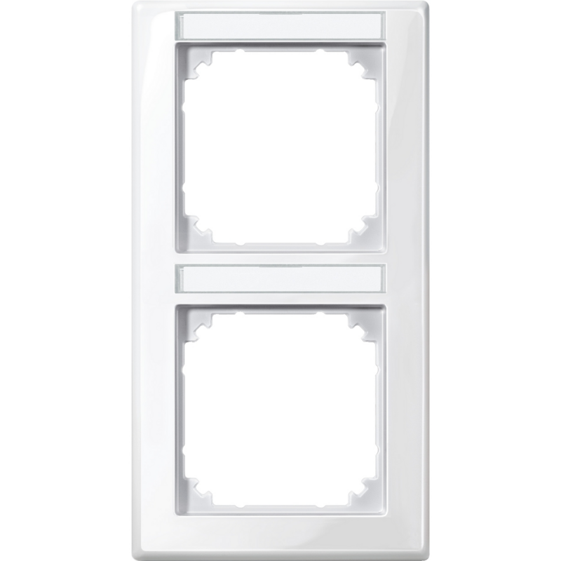 Merten Rahmen 2-fach mit Beschriftungsträger, glänzend, Thermoplast, 80,5 x