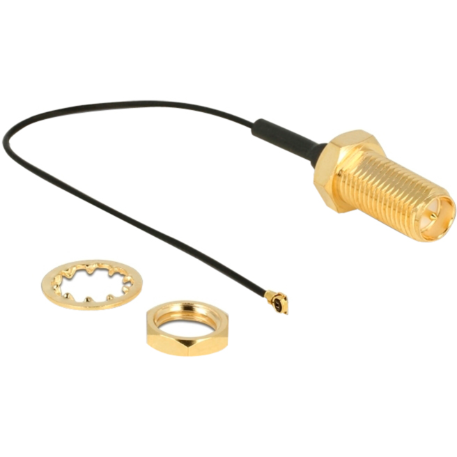 DeLOCK Antennenkabel RP-SMA (Buchse zum Einbau) > MHF 4 (Stecker) Adapter