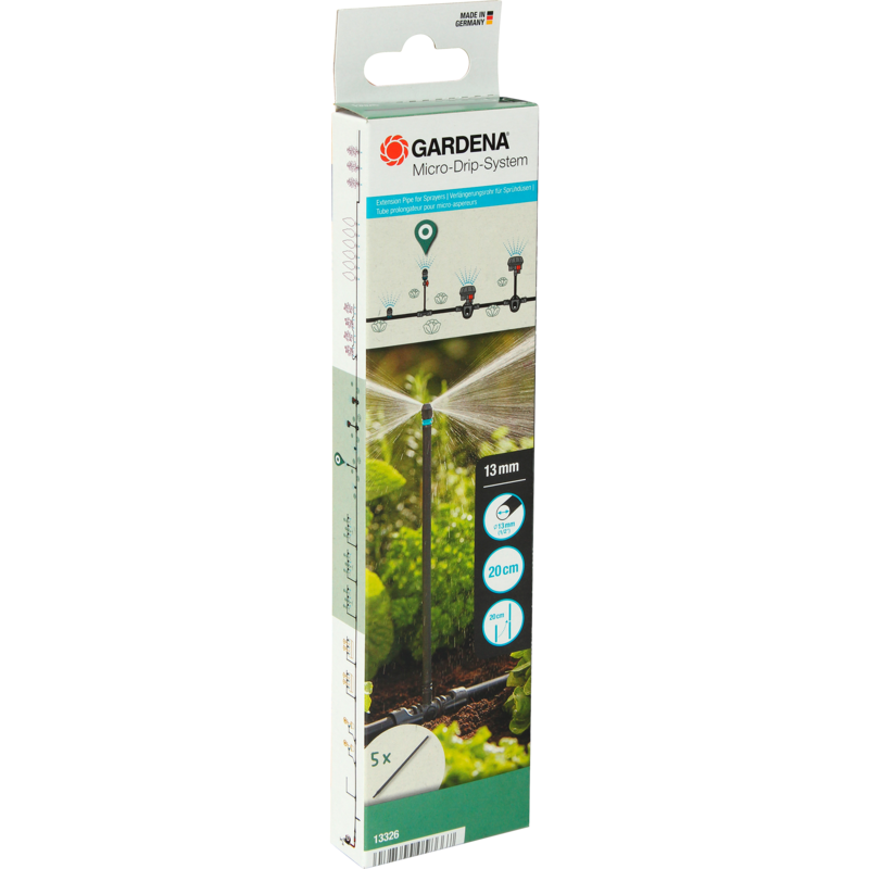 GARDENA Micro-Drip-System Verlängerungsrohr für Sprühdüsen Rohr, schwarz, 5